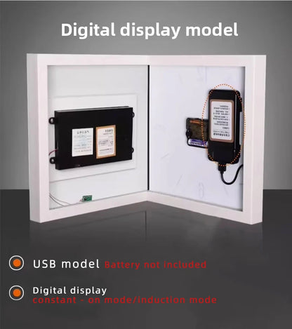 Silent Double-Sided Acrylic Digital Display Needle Wall Clock Electric Living Room Corner Abstract Art for Home Decor USB Mode