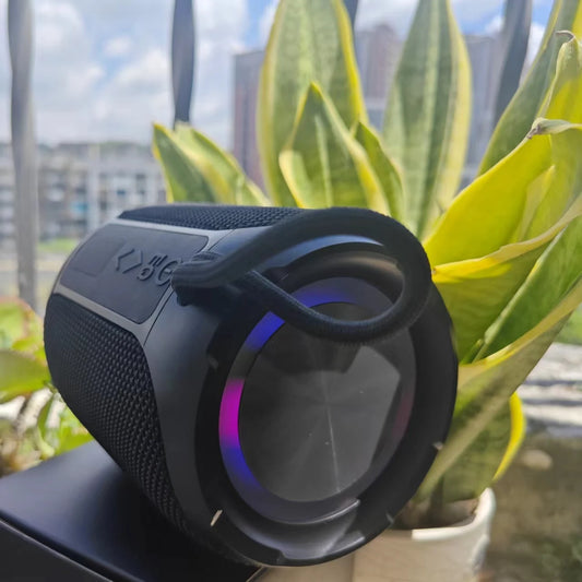 Double Pairing Wireless Speaker 360 Degree Stereo Subwoofer IPX7 Waterproof with Lighting 40W Portable Bluetooth Speaker