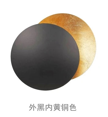 Creative Moon Eclipse Aisle Wall Light Corridor Bedside Lamp Living Room Round Gold Copper LED Sconce