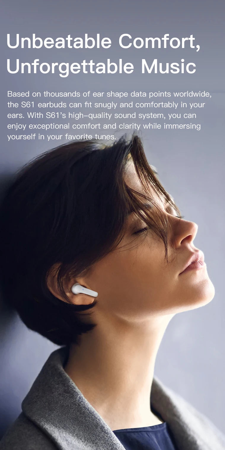 VALDUS S61 Long Battery LED Earphone Low Latency High Fidelity Upgraded Noise TWS Wireless Reduction  Earbuds RELUX.STORE