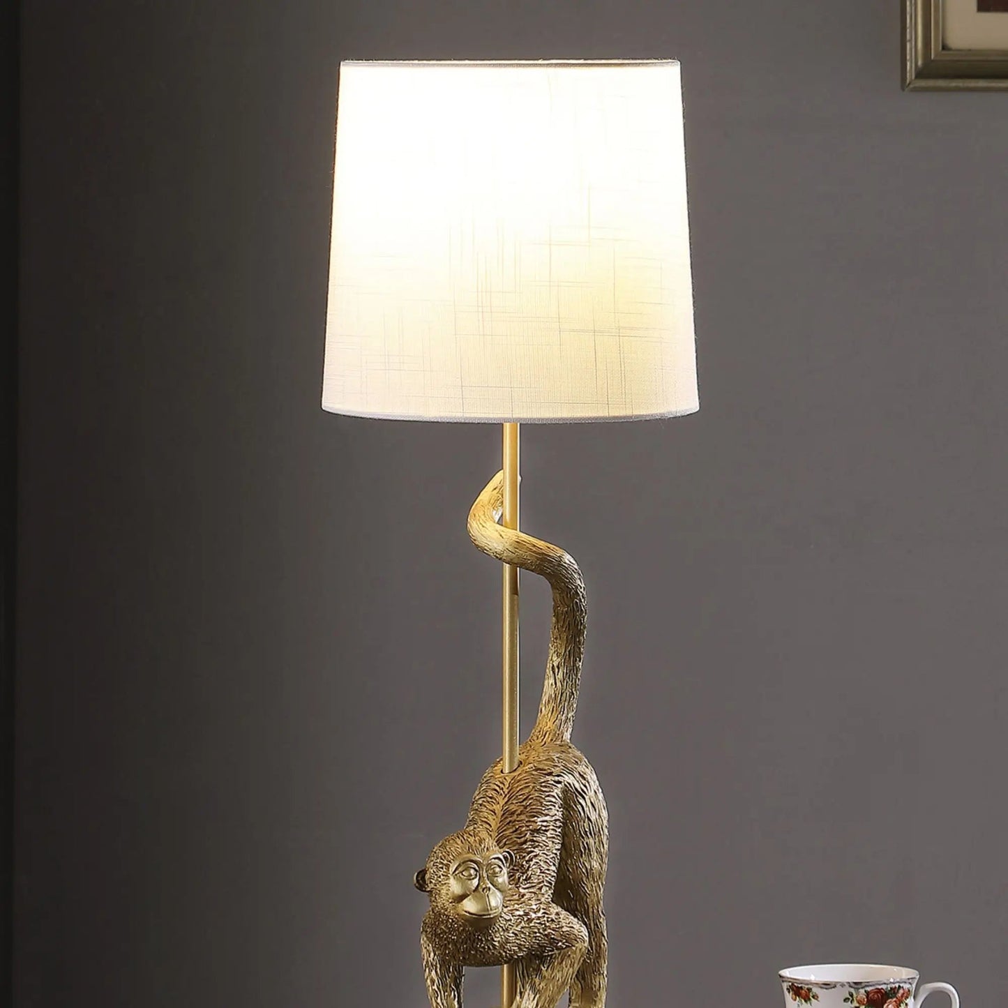 DB 24\" Old World Gold Capuchin Monkey Polyresin Table Lamp Wildlife-Inspired Design RELUX.STORE