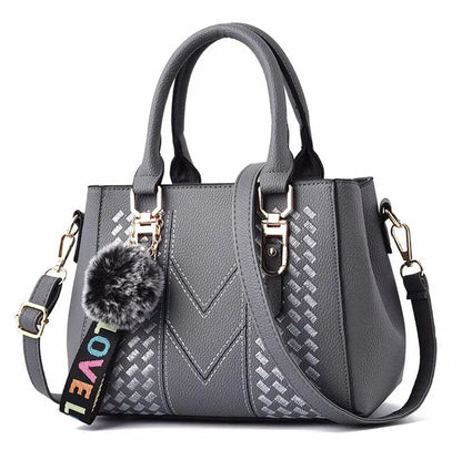 Embroidery Messenger Bags Women Leather Handbags Bags for Women Sac a Main Ladies hair ball Hand Bag RELUX.STORE