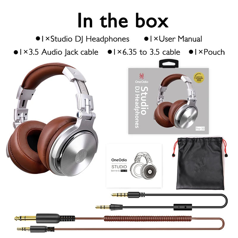 Oneodio Wired Headphones Professional Studio DJ Headphone With Microphone Over Ear Hi-Res Headset Monitoring For Music Phone RELUX.STORE