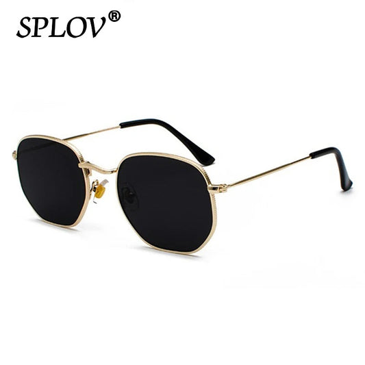 Hexagon Men Women Sunglasses Square Polygon Sun Glasses Brand Designer Retro Shades Metal Frame Eyewear TOP UV400 de sol hombre RELUX.STORE