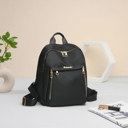 Simple Pu Black Large Capacity Backpacks Women Travel Bag Solid Harajuku Student Schoolbag Backpack Unisex Bags High Street
