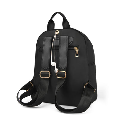 Simple Pu Black Large Capacity Backpacks Women Travel Bag Solid Harajuku Student Schoolbag Backpack Unisex Bags High Street