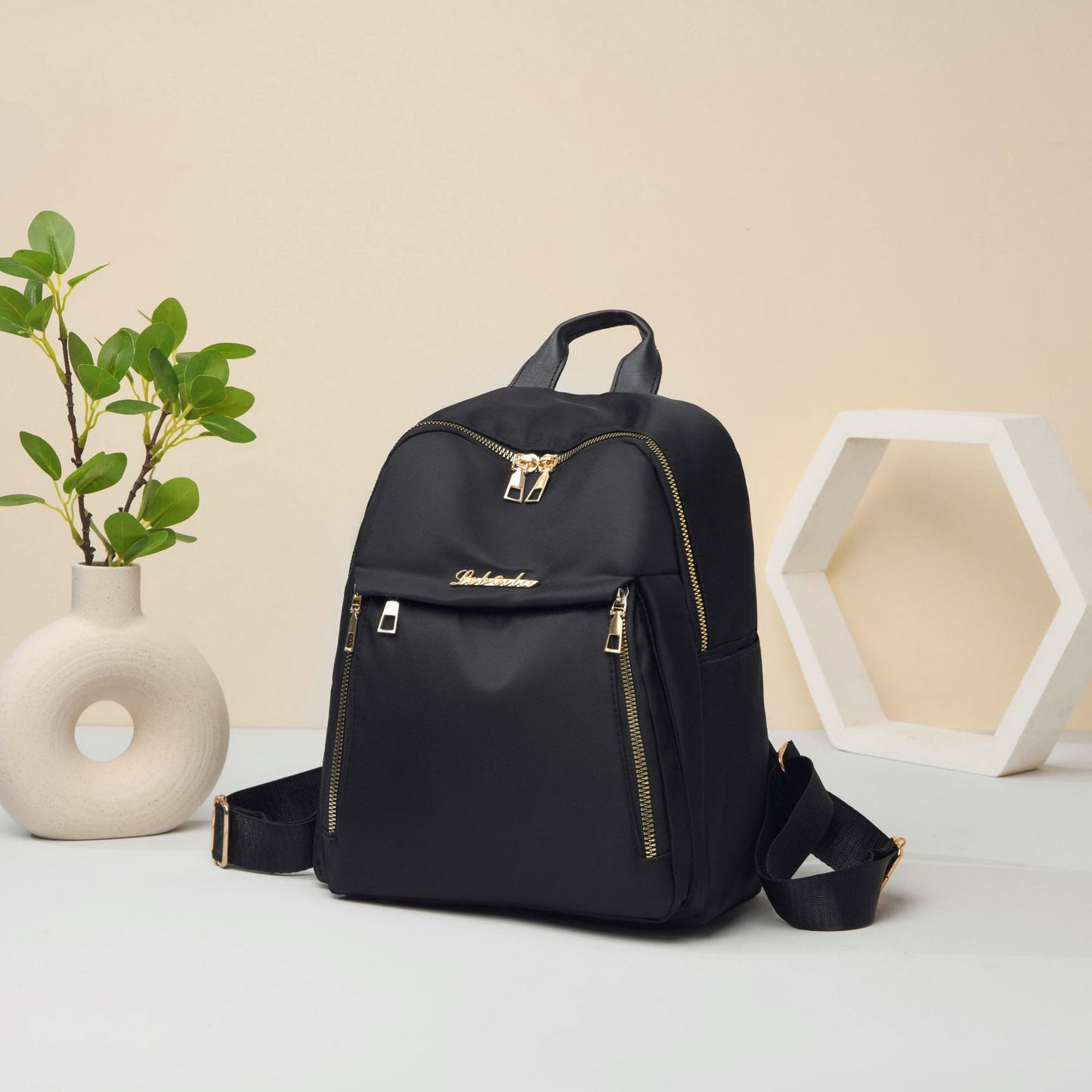 Simple Pu Black Large Capacity Backpacks Women Travel Bag Solid Harajuku Student Schoolbag Backpack Unisex Bags High Street