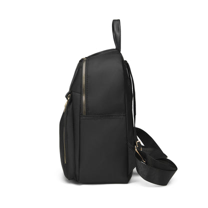 Simple Pu Black Large Capacity Backpacks Women Travel Bag Solid Harajuku Student Schoolbag Backpack Unisex Bags High Street