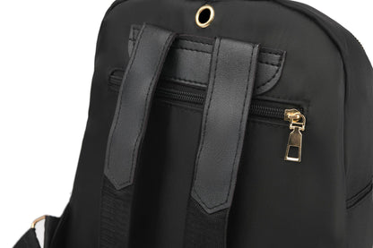 Simple Pu Black Large Capacity Backpacks Women Travel Bag Solid Harajuku Student Schoolbag Backpack Unisex Bags High Street