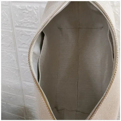 2024 New Large Capacity Canva Makeup Bag Soft Texture Fashionable Women's Shoulder Bag Color Blocking Handbag From China RELUX.STORE
