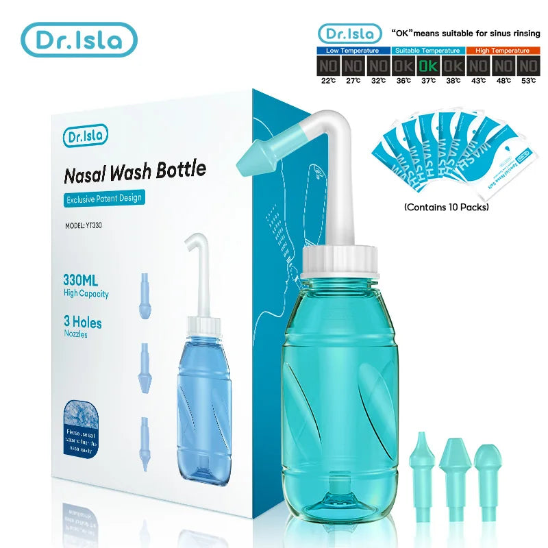 330ML Nasal Wash Sinusitis Nose Cleaner for Adults Child Allergic Rhinitis Treatment Nasal Irrigator Neti Pot Nose Cleaning Tool