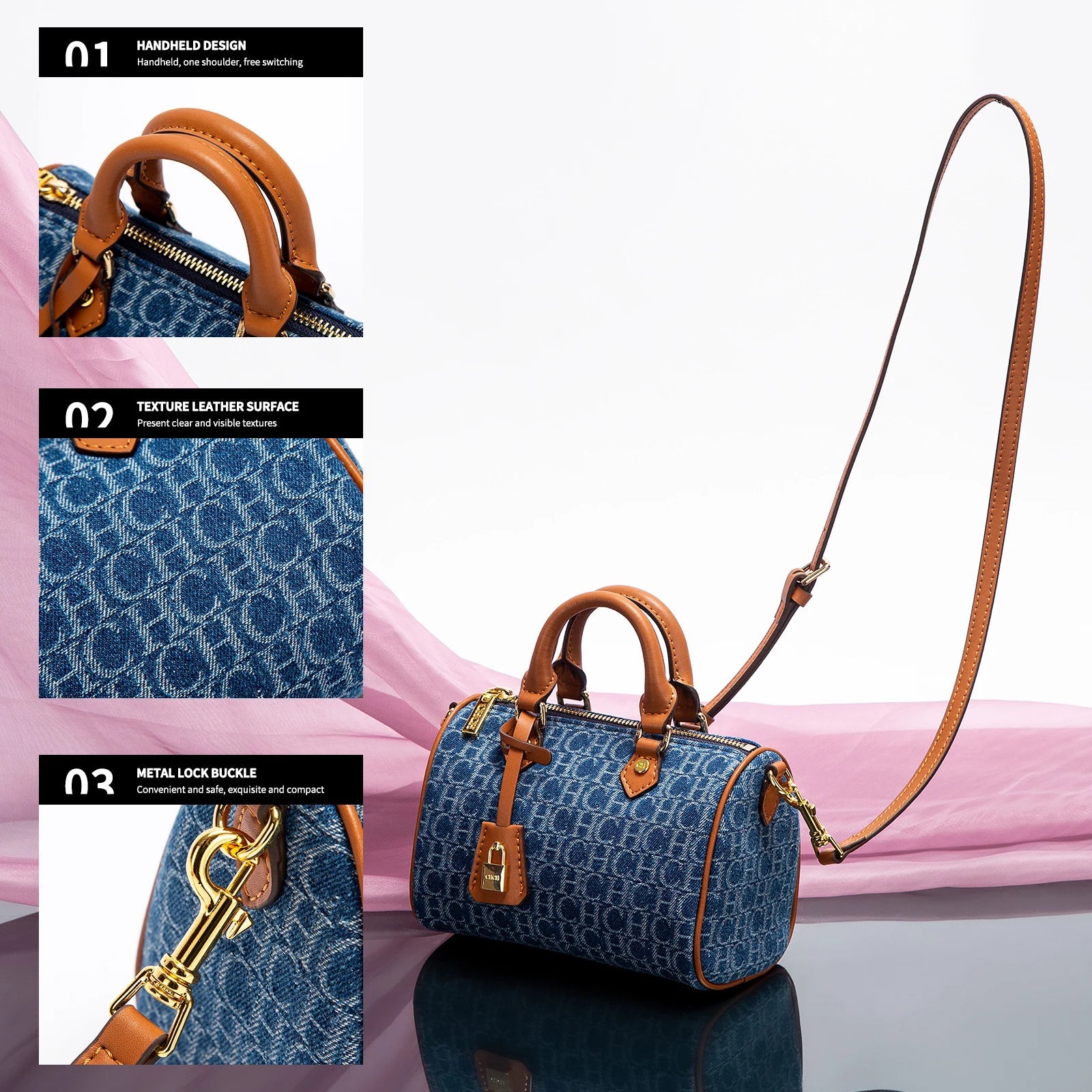 Women's Shoulder Bag 2025 New Cowboy Splicing Pillow Bag, Casual Party Women's Handbag RELUX.STORE