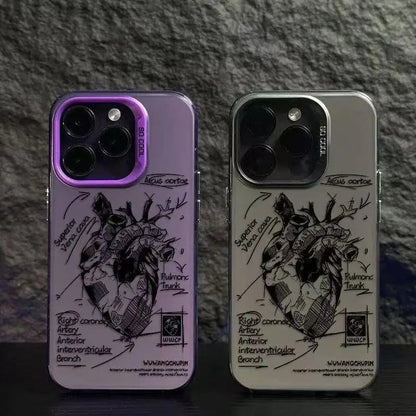 Creative Cardiovascular model Heart Medical Phone Case For iPhone 15 Pro Max 11 12 13 14 16 Pro XS XR 7 8 Plus Anti-drop Cover RELUX.STORE