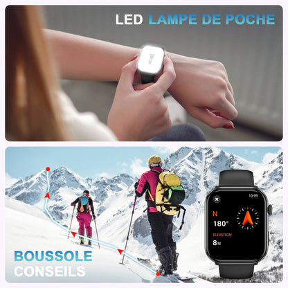 2025 Blackview R60 Bluetooth Call Smartwatch for Men Women 1.96'' AMOLED HD Screen Blood Oxygen Health Monitoring Fitness Watch