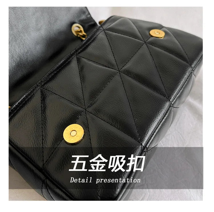 New Xiaoxiangfeng diamond grid chain bag, stylish and versatile, large capacity diagonal span small square bag RELUX.STORE