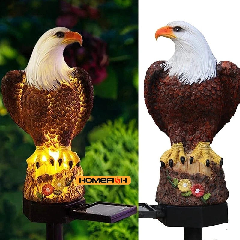 Solar Resin Eagle Lawn Lamp - Outdoor LED Ground Light, Patio & Garden Decorative Lamp