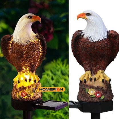 Solar Resin Eagle Lawn Lamp - Outdoor LED Ground Light, Patio & Garden Decorative Lamp