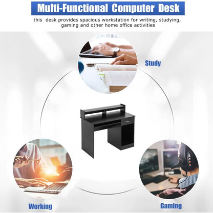 Office Desk, Computer Desk with Drawers Keyboard Tray 43" Study Writing Desks for Home with Storage Shelves, Desks
