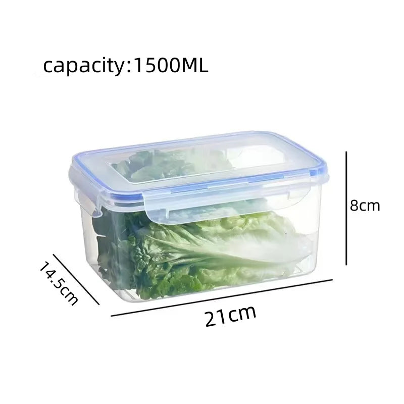 Sealed rectangular refrigerator storage box with lid Plastic crisper microwave-heated lunch box with lid