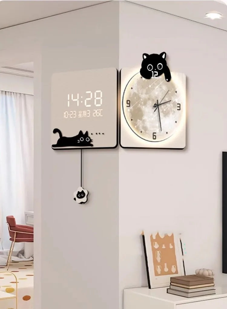 Modern Corner Wall Clock Large Interior Wall Clock Led Digital Watch Luxury Living Room Decorations Home Decoration Accessories