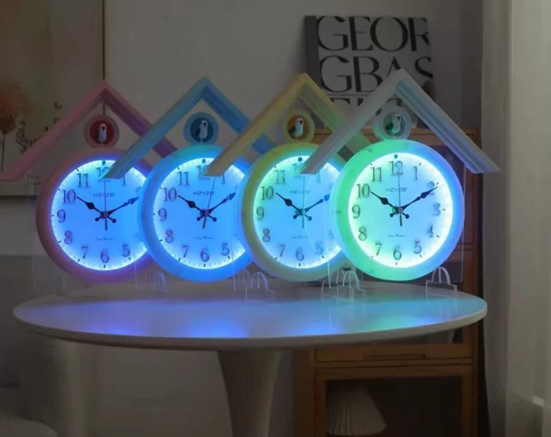 Luminous Wall Clock Luxury Cuckoo Clocks Led Watch Retro Table Clock Bedroom Silent Living Room Decoration Elegant Room Ornament RELUX.STORE