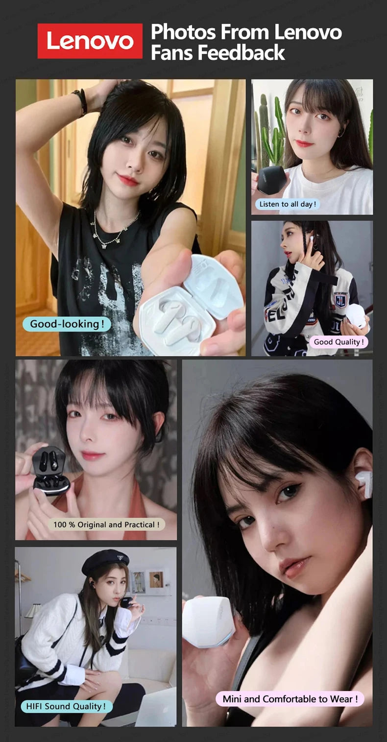 Lenovo GM2 Pro Wireless Headphones Touch Control Game Bluetooth Earphones Noise Reduction HiFi Stereo Music Sport Earbuds Choice RELUX.STORE