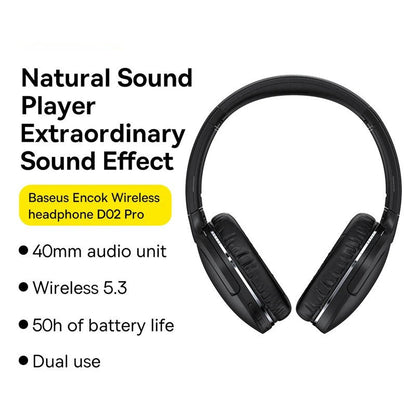 Baseus D02 Pro Wireless Headphones Bluetooth Earphone 5.3 Foldable Headset Sport Over the Ear Headphone Gaming Bluetooth Earbuds RELUX.STORE