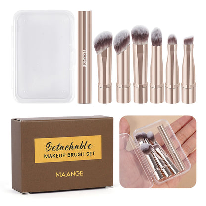 MAANGE Double Ended Makeup Brush Set Detachable Travel Contour Concealer Brush Set Eyeshadow Brush Face Cosmetic Tools with Box RELUX.STORE