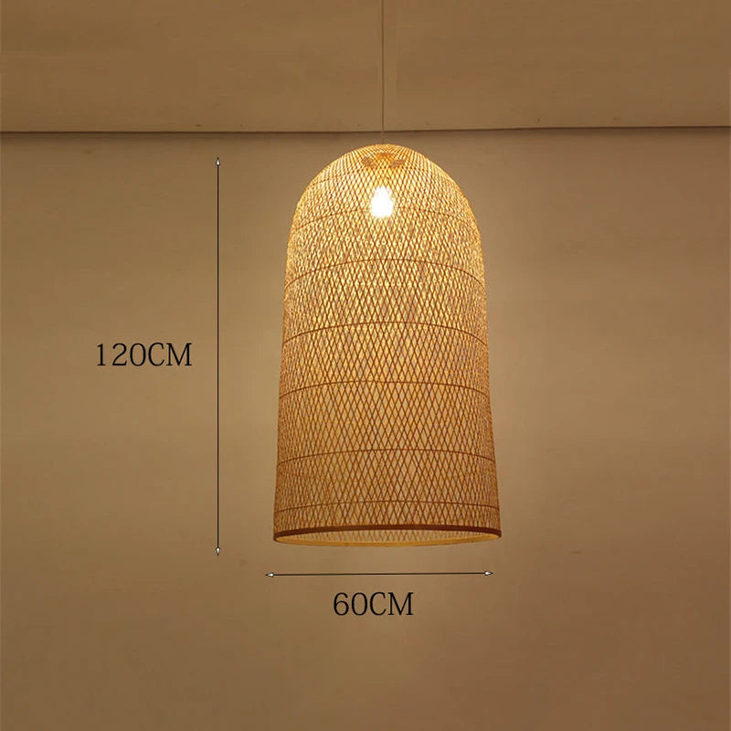 New Chinese Bird's Nest Lampshade Chandelier Hotel Restaurant Staircase Japanese Tatami Rattan LED Bamboo Furniture Decoration RELUX.STORE