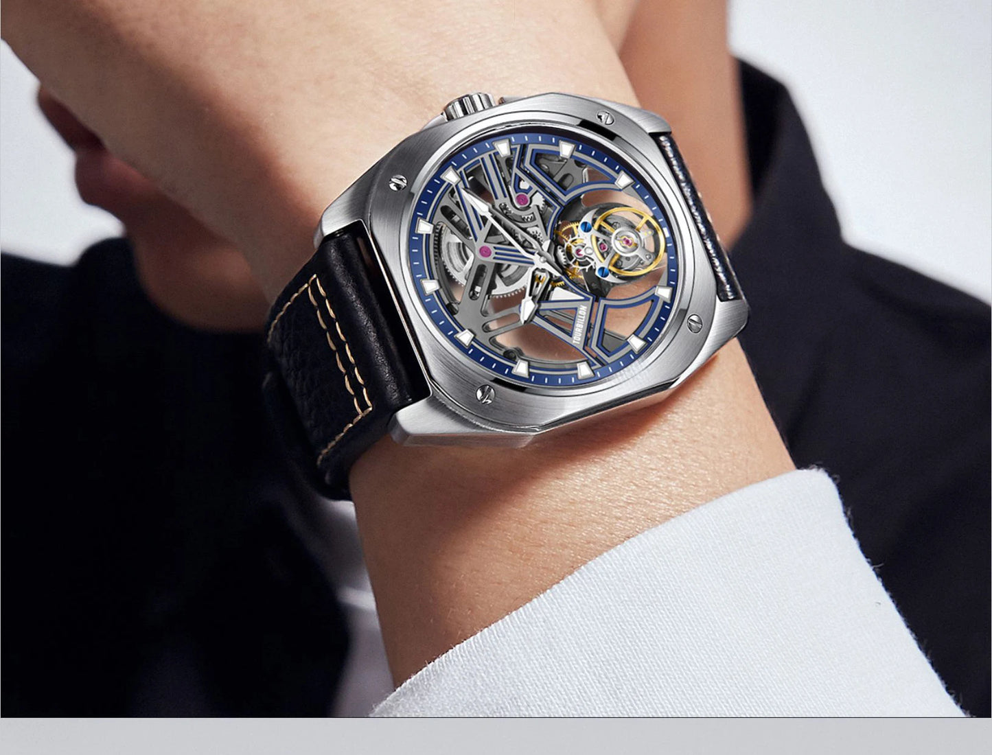 AESOP Tourbillon Watches For Men Mechanical Fashion Watch Waterproof Skeleton Tourbillon Movement Sapphire Mirror Official Store