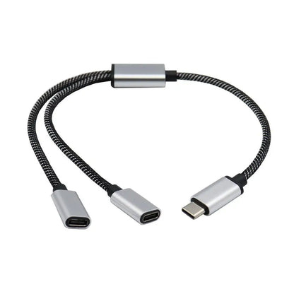 USB C Male To Double USB C Female Splitter Type C Hub For Type C Gaming Handle Charger Powerbanks Adapter