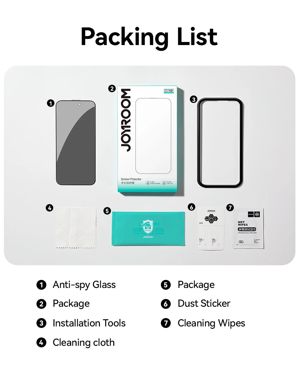 Joyroom 1/2PCS For iPhone 17 Pro Max Anti-Spy Glass Privacy Screen Protector Glass For iPhone 17 Pro 17 Air Tempered Glass Film RELUX.STORE