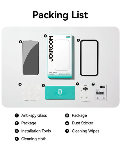 Joyroom 1/2PCS For iPhone 17 Pro Max Anti-Spy Glass Privacy Screen Protector Glass For iPhone 17 Pro 17 Air Tempered Glass Film RELUX.STORE