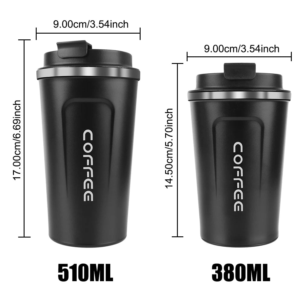 Thermo Cafe Coffee Mug Car Thermos Mug 380/510ML Leak_Proof Travel Thermo Cup for Tea Water Coffee Double Stainless Steel RELUX.STORE