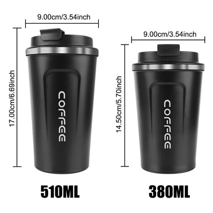 Thermo Cafe Coffee Mug Car Thermos Mug 380/510ML Leak_Proof Travel Thermo Cup for Tea Water Coffee Double Stainless Steel RELUX.STORE