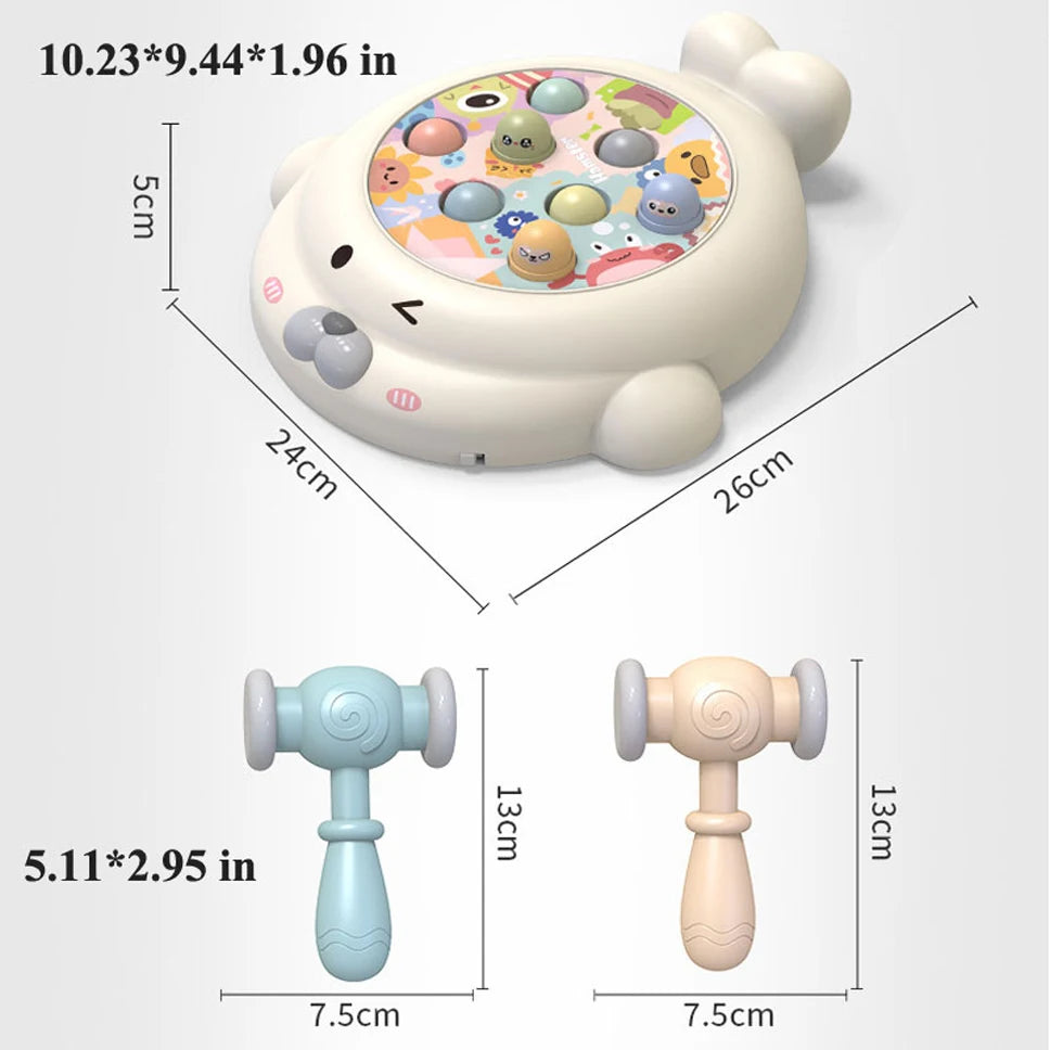 Duck/Frog/Pig Baby Toy Montessori Learning Game Educational Puzzle Gift for 12 24 Months Toddler Boy/Girl with Hammer RELUX.STORE