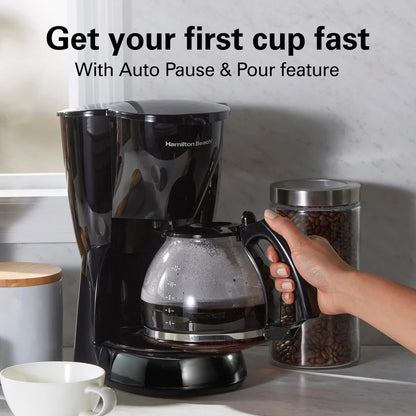 12 Cup Coffee Maker Automatic Shut-Off Water Level Indicator Easy Brew Programmable Coffee Machine Kitchen Appliance