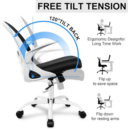 Office Chair Ergonomic Desk Chair with Adjustable Lumbar Support and Height, Swivel Breathable Desk Mesh Computer Chair