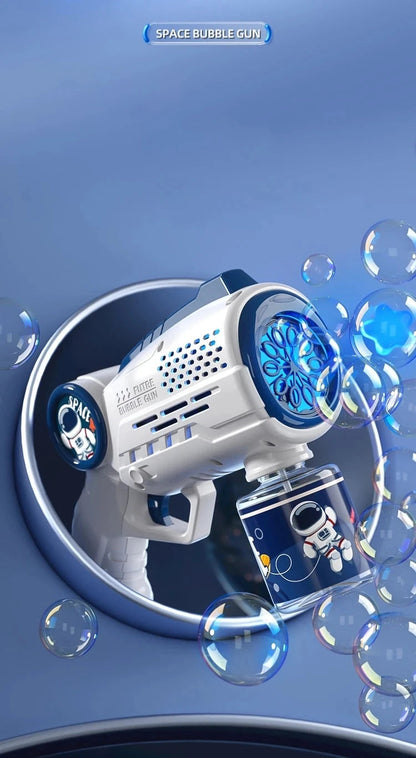 New Porous Astronaut Electric Bubble Gun Kid Toy Bubbles Machine Automatic Soap Blower with Light Summer Outdoor Party Games toy RELUX.STORE