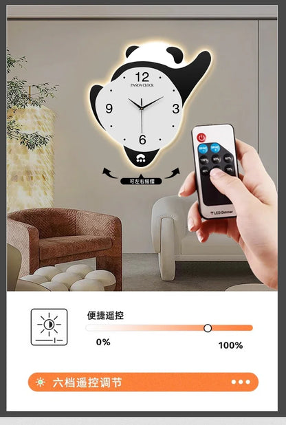 Panda Glowing Swinging Wall Clock HOT SALES