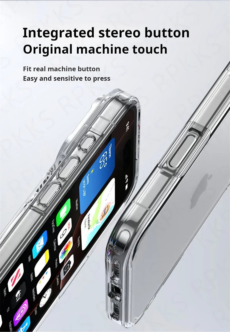 Luxury Hybrid Transparent Shockproof Phone Case For iPhone 17 Pro Max 17 Air 17Pro Max Clear Hard Acrylic Protective Back Cover RELUX.STORE