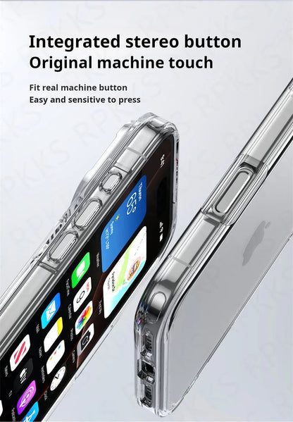 Luxury Hybrid Transparent Shockproof Phone Case For iPhone 17 Pro Max 17 Air 17Pro Max Clear Hard Acrylic Protective Back Cover RELUX.STORE