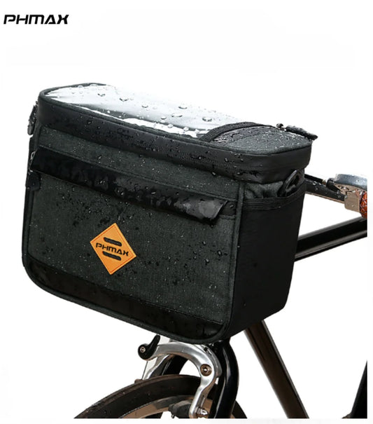 PHMAX Bike Front Bag Portable Bike Mountain Bike Handlebar Bag Multi-Pocket MTB Storage Bag Large Capacity Waterproof Bike Bag