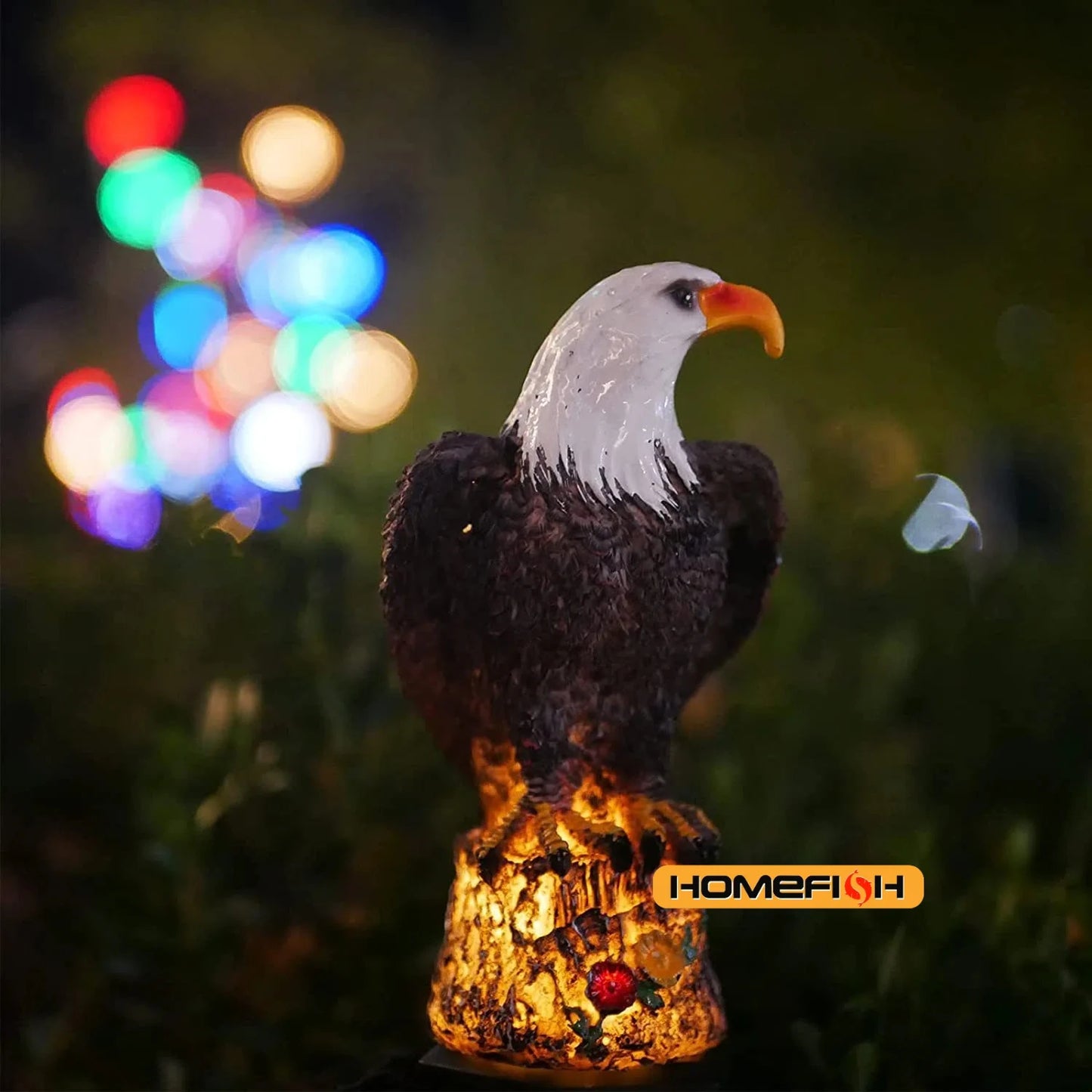Solar Resin Eagle Lawn Lamp - Outdoor LED Ground Light, Patio & Garden Decorative Lamp
