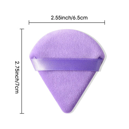 10/20Pcs Triangle Velvet Powder Puff Pizza Flours Mini Face Makeup Sponge Cosmetics Washable Lightweight Makeup Tool RELUX.STORE