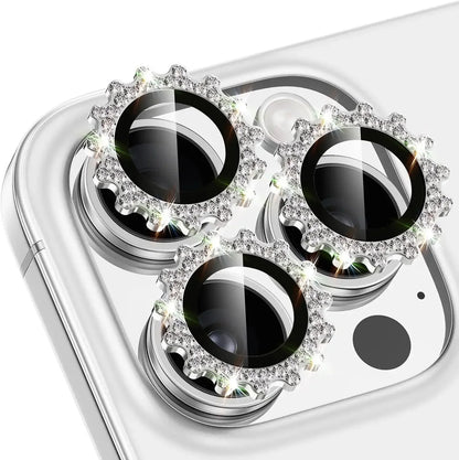 2-3Pcs Bling 3D Metal Gear Design Diamond Camera Lens Glass Protector For IPhone 16 17 Pro Max 16Plus Case Friendly Rings RELUX.STORE