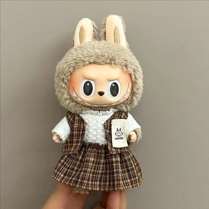 Labubu Clothing Popular New Products Fashion Velcro 17cm Doll Cute Dress Casual Set Skirt Plush Toy Clothing