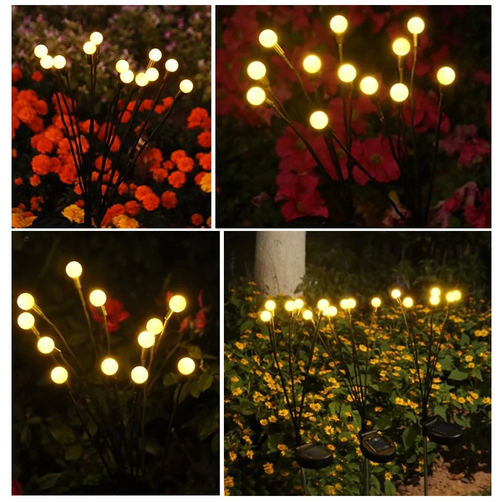 10 LED Solar Garden Lights Powered Firefly Lights Outdoor Waterproof Vibrant Garden Lights for Patio Pathway Decoration,Warm RELUX.STORE