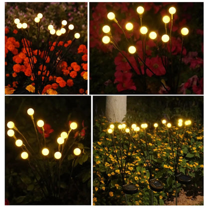 10 LED Solar Garden Lights Powered Firefly Lights Outdoor Waterproof Vibrant Garden Lights for Patio Pathway Decoration,Warm RELUX.STORE