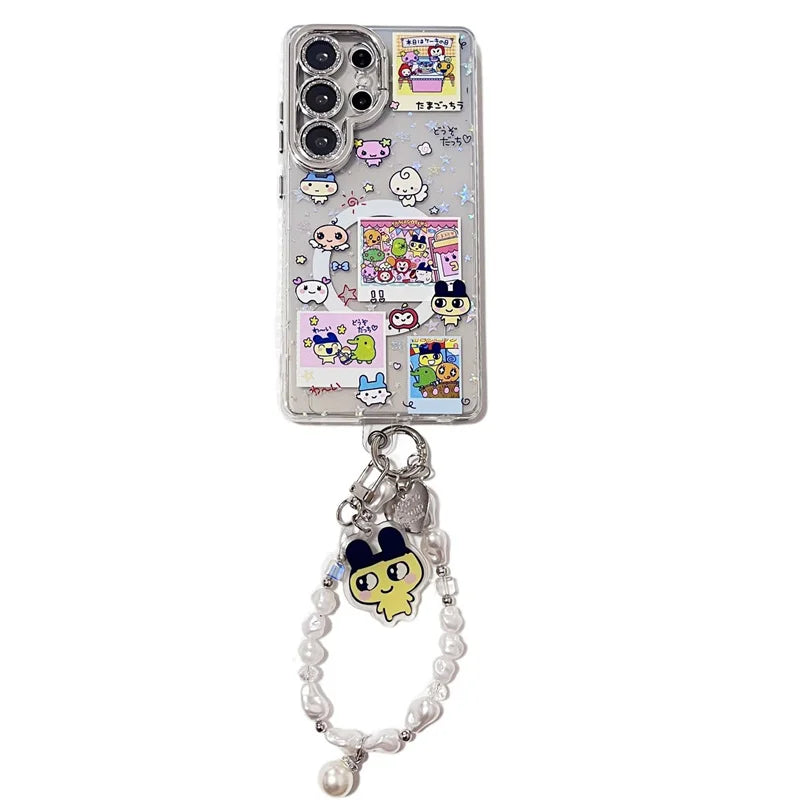 Kawaii Angel Baby Animal Phone Case For Samsung Galaxy S25 Ultra 24 Plus S23 S25 Edge Cover with Stand Chain Cute Magnetic Cases
